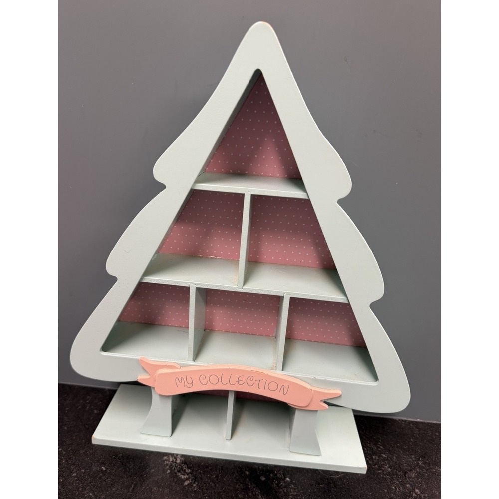 Enesco Precious Moments Tree‎ Display Shelf Samuel J Butcher Wood 12" Taiwan